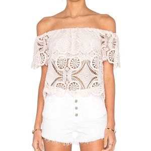 Lucy Paris Light Pink Off the Shoulder Top